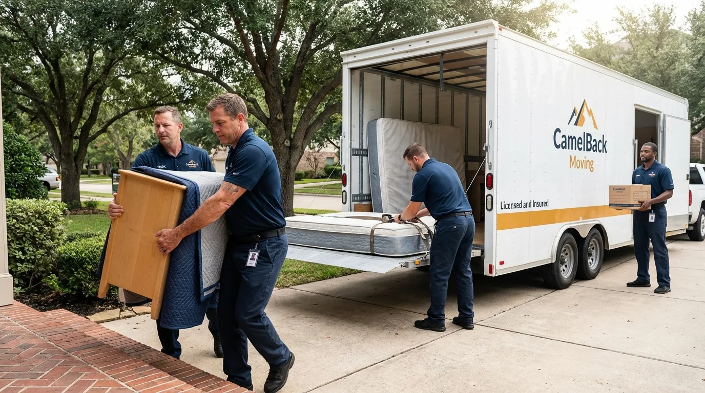 Crew loading residential truck for cross-state move from Mahopac, NY