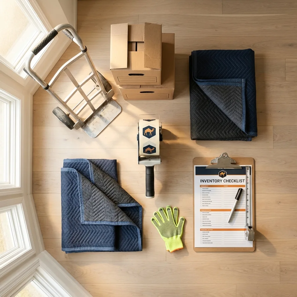 Professional moving supplies and packing materials layout for Mahopac residential relocations